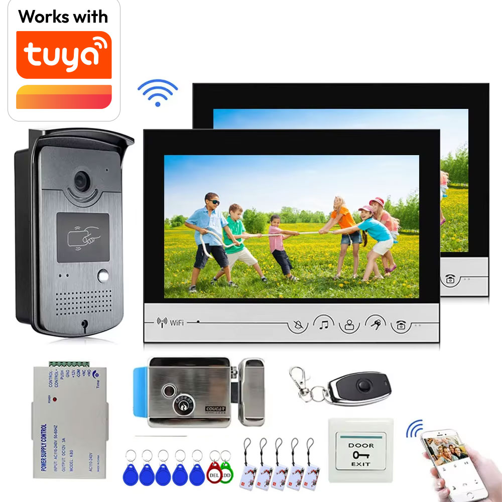 Smart Doorbell Wired - Tuya 컬러 무선 와이파이 스크린, 유도