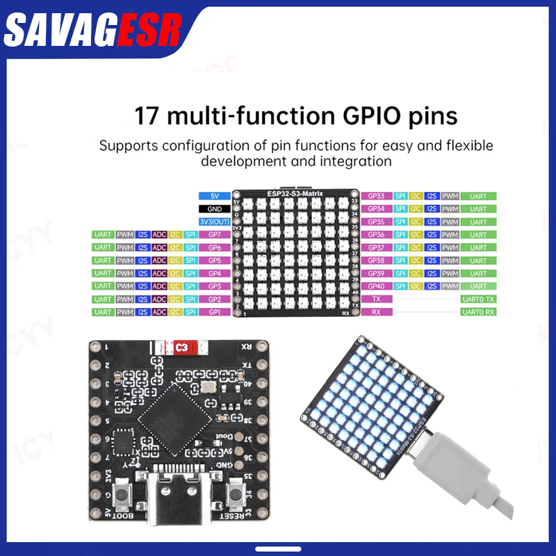 Rgb Led Matrix 8X8 - ESP32-S3 기반의 ESP32-S3 매트릭스 WIFI 블루투스