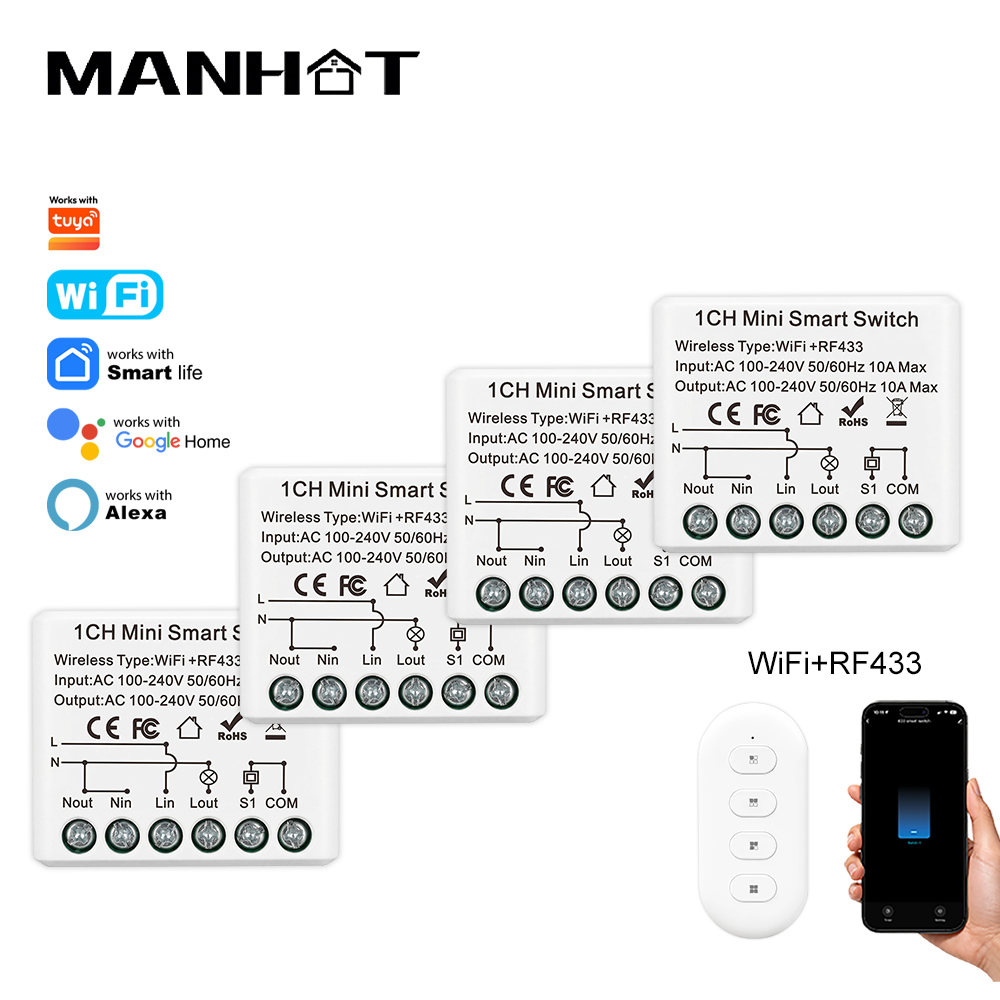 Home Automation Ideas - 10A 미니 WIFI 스마트 스위치 RF433Mhz