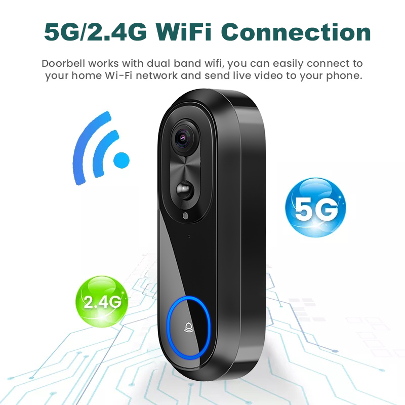 5G 2.4G WiFi 비디오 초인종 1080P 무선  - Smart Doorbell Wired 리뷰 및 가격
