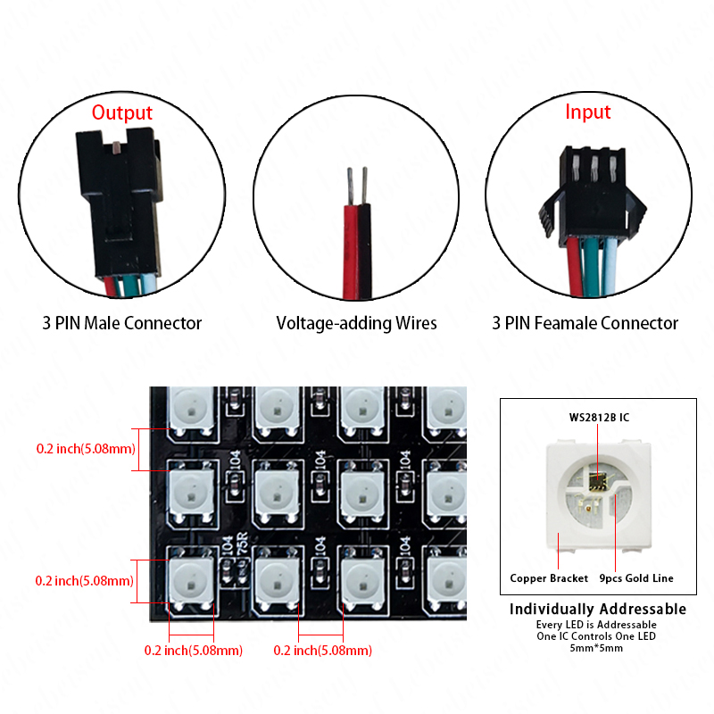 LED 디지털 픽셀 스크린 WS2812B SMD 505 - Rgb Led Matrix 8X8 리뷰 및 가격