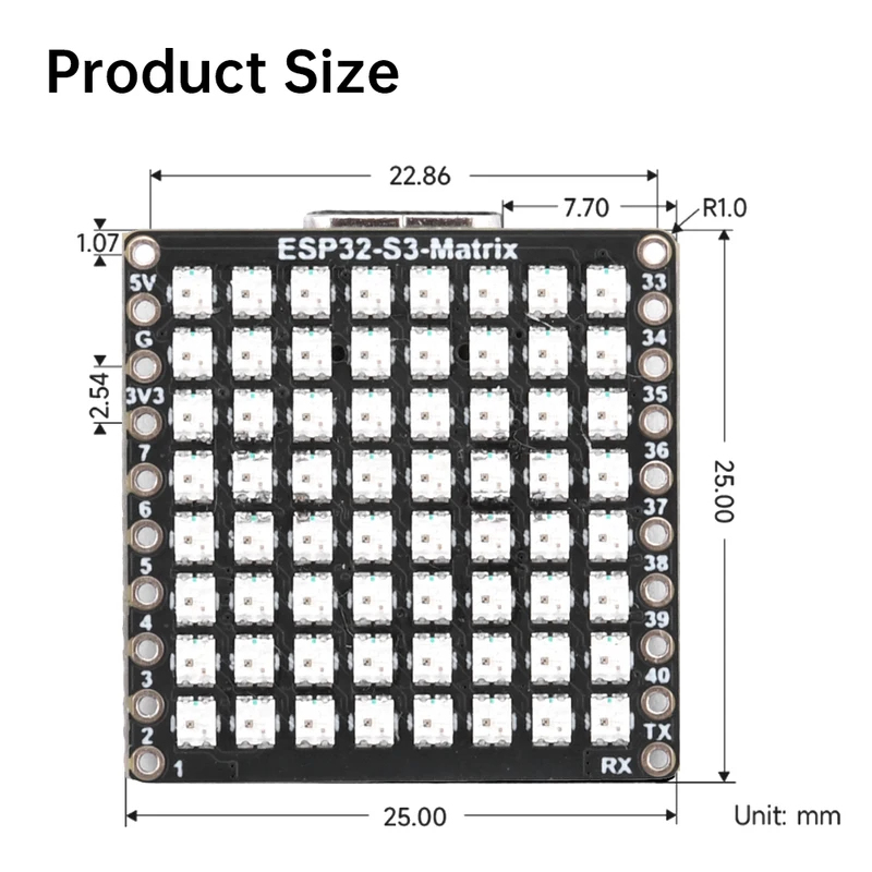 ESP32-S3 기반의 ESP32-S3 매트릭스 WIF - Rgb Led Matrix 8X8 리뷰 및 가격