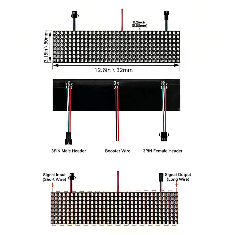 WS2812B 스마트 픽셀 모듈 매트릭스 패널 8x8  - Rgb Led Matrix 8X8 리뷰 및 가격