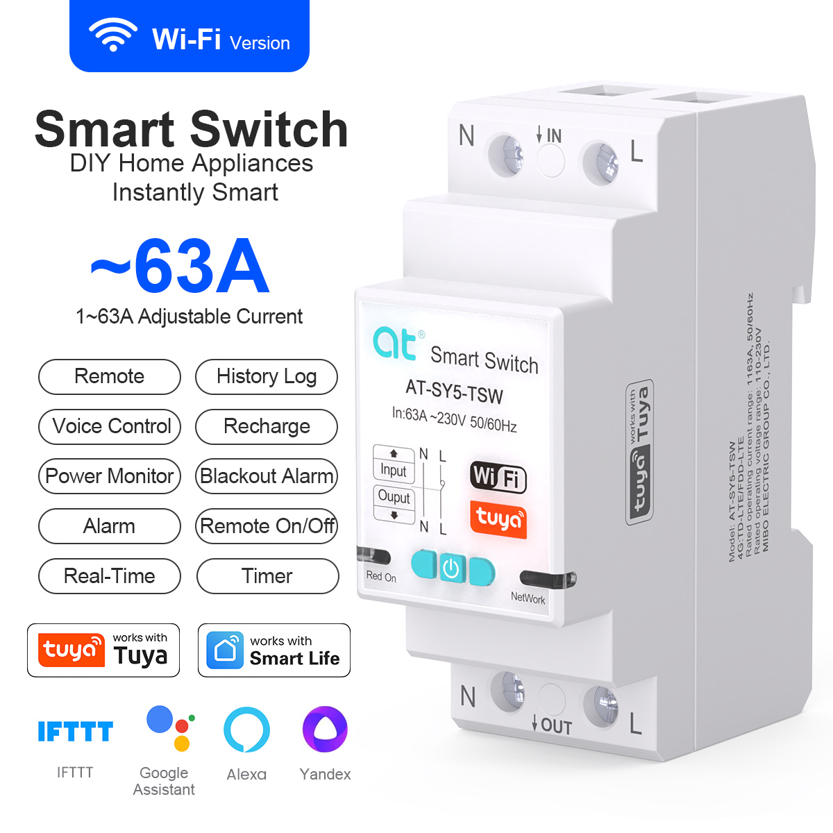 스마트 스위치 회로 차단기 Tuya WiFi 무선 원격 - Home Automation Industry 리뷰 및 가격