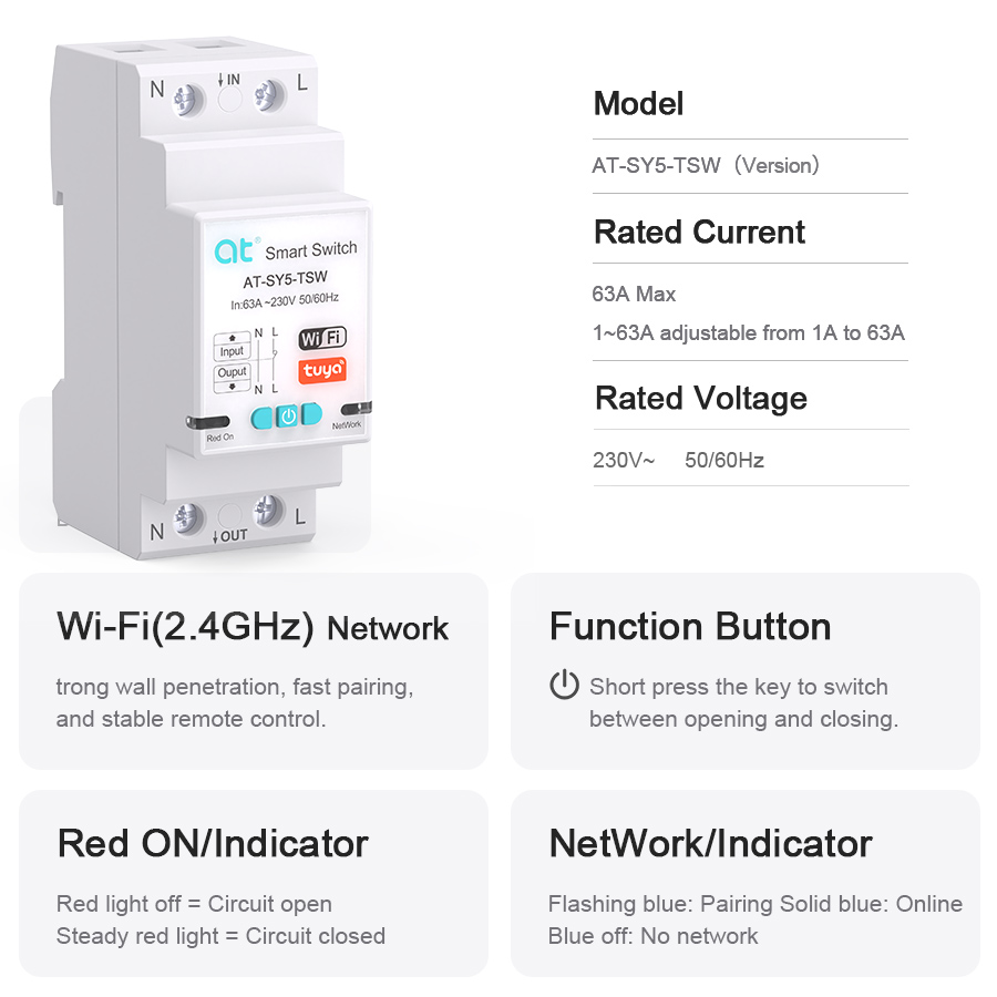 스마트 스위치 회로 차단기 Tuya WiFi 무선 원격 - Home Automation Industry 리뷰 및 가격