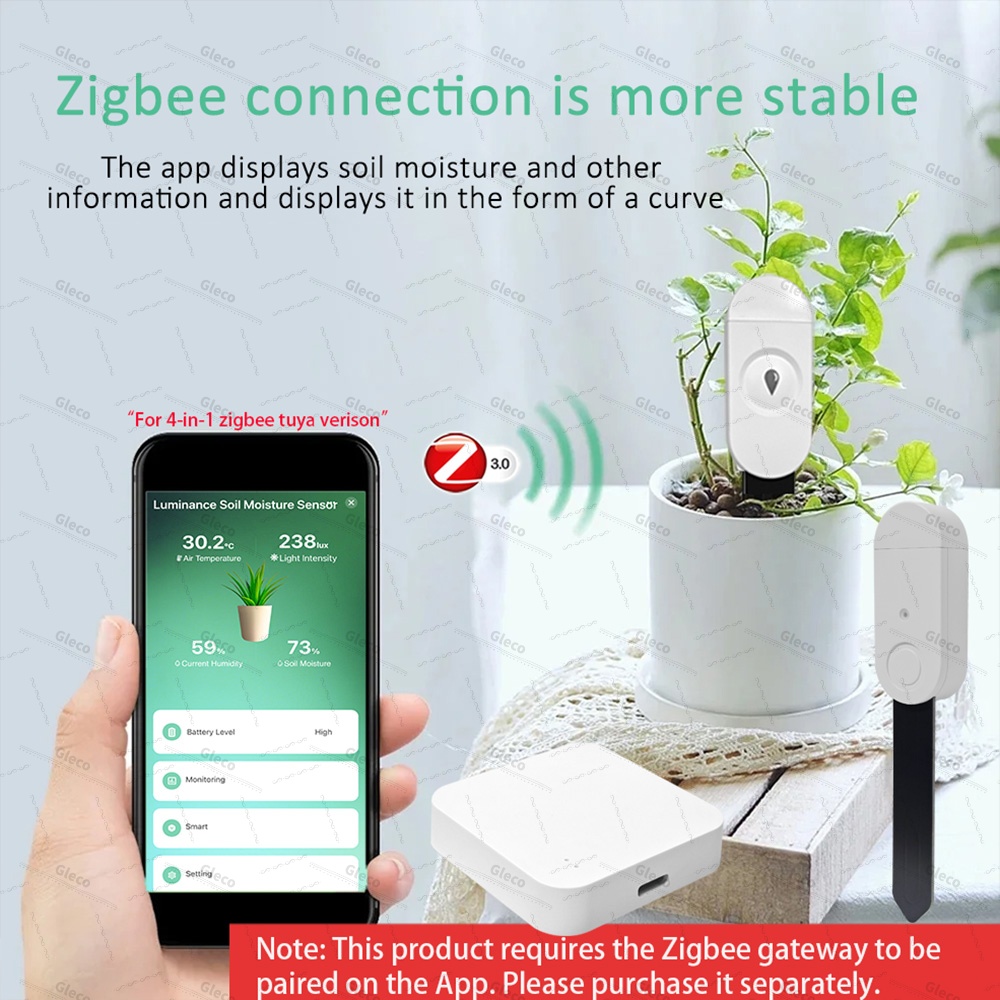 Zigbee 토양 수분 센서 미터 온도 습도 비옥도 광 - Home Automation Ideas 리뷰 및 가격