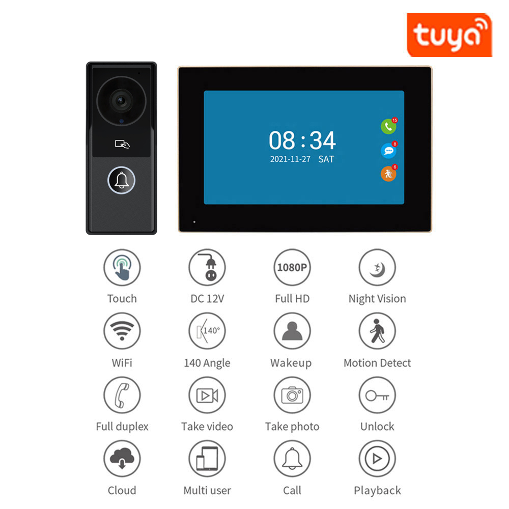 아파트용 비디오 인터콤 초인종, 7/10 인치, 108 - Smart Doorbell Wired 리뷰 및 가격