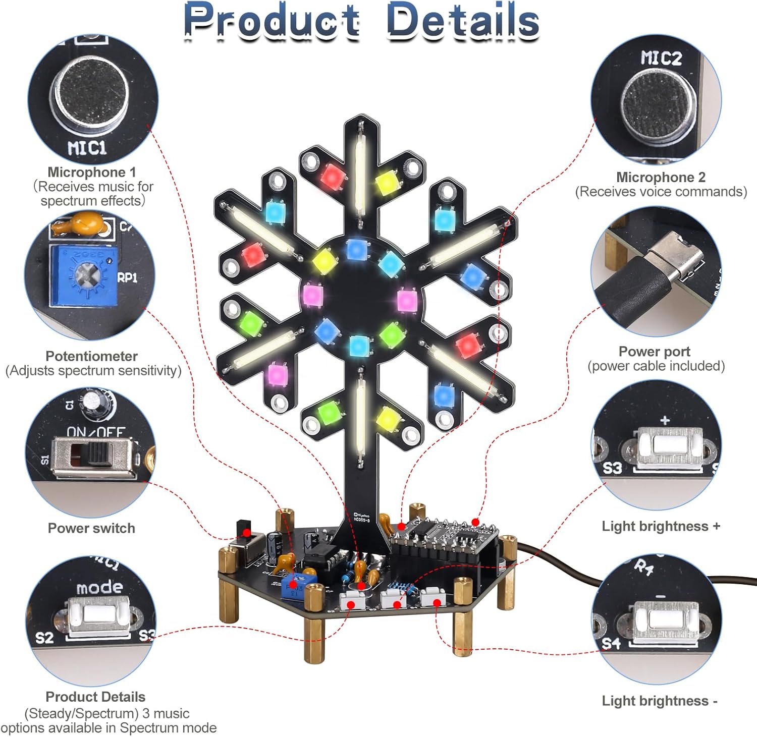 음성 제어 스펙트럼 조명 납땜 연습 키트 DIY LED - Home Automation System Diy 리뷰 및 가격