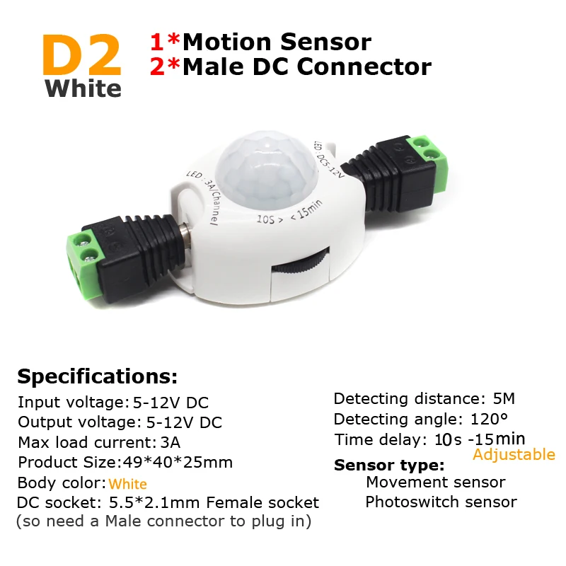 PIR 모션 센서 스위치 12V DC 타이머 자동 ON - Motion Sensor Pir Wired 리뷰 및 가격